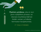 Myeliinin puhdistus, joka on alun perin hyödyllinen prosessi, voi tietyissä olosuhteissa kääntyä itseään vastaan ja hidastaa hermoston korjaantumista, sanoo tutkija Tanja Hyvärinen.